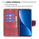 For Xiaomi 12 Pro Lambskin Texture Pure Color Leather Phone Case(Red)