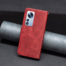 For Xiaomi 12 Pro Lambskin Texture Pure Color Leather Phone Case(Red)