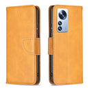 For Xiaomi 12 Pro Lambskin Texture Pure Color Leather Phone Case(Yellow)