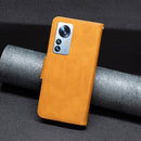 For Xiaomi 12 Pro Lambskin Texture Pure Color Leather Phone Case(Yellow)