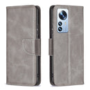 For Xiaomi 12 Pro Lambskin Texture Pure Color Leather Phone Case(Grey)