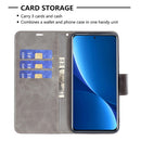 For Xiaomi 12 Pro Lambskin Texture Pure Color Leather Phone Case(Grey)