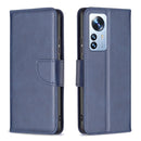 For Xiaomi 12 Pro Lambskin Texture Pure Color Leather Phone Case(Blue)