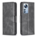 For Xiaomi 12 Pro Lambskin Texture Pure Color Leather Phone Case(Black)