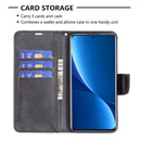 For Xiaomi 12 Pro Lambskin Texture Pure Color Leather Phone Case(Black)