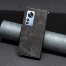For Xiaomi 12 Pro Lambskin Texture Pure Color Leather Phone Case(Black)