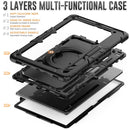 For Samsung Galaxy Tab S8 Ultra Shoulder Strap Silicone + PC Tablet Case(Black)