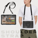 For Samsung Galaxy Tab S8 Ultra Shoulder Strap Silicone + PC Tablet Case(Black)