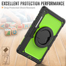 For Samsung Galaxy Tab S8 Ultra Shoulder Strap Silicone + PC Tablet Case(Yellow Green)