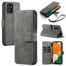For Samsung Galaxy A13 4G DG.MING Retro Oil Edge Flip Leather Phone Case(Grey)