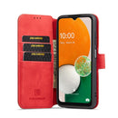 For Samsung Galaxy A13 4G DG.MING Retro Oil Edge Flip Leather Phone Case(Red)