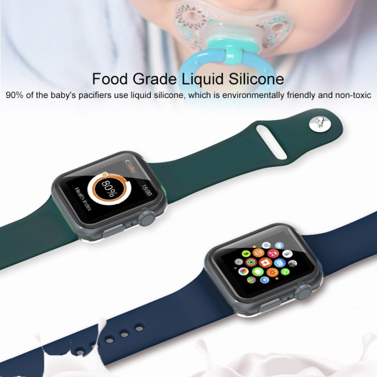 For Apple Watch Series 7 41mm / 6 & SE & 5 & 4 40mm / 3 & 2 & 1 38mm Mutural Liquid Silicone Watch Band(Blue)