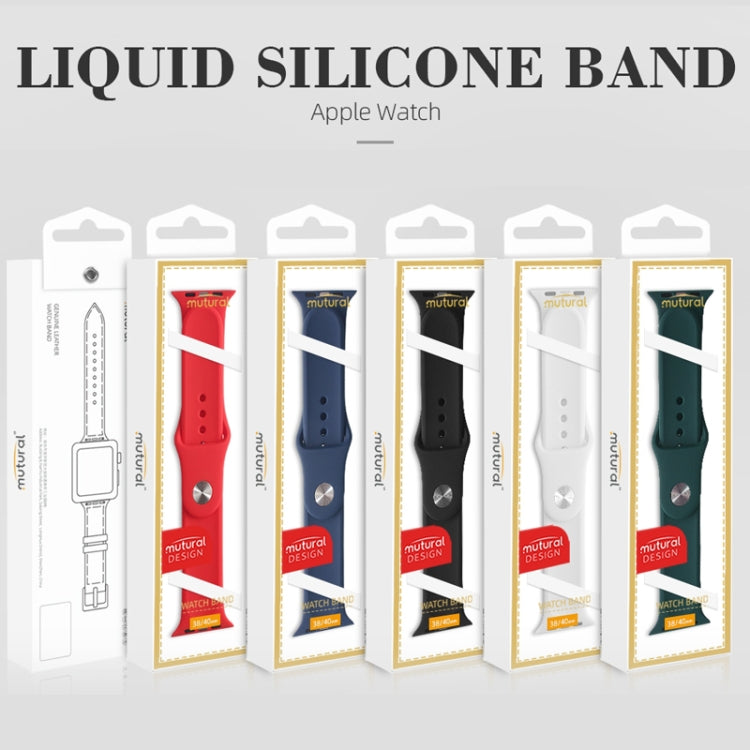 For Apple Watch Series 7 41mm / 6 & SE & 5 & 4 40mm / 3 & 2 & 1 38mm Mutural Liquid Silicone Watch Band(Mint Green)
