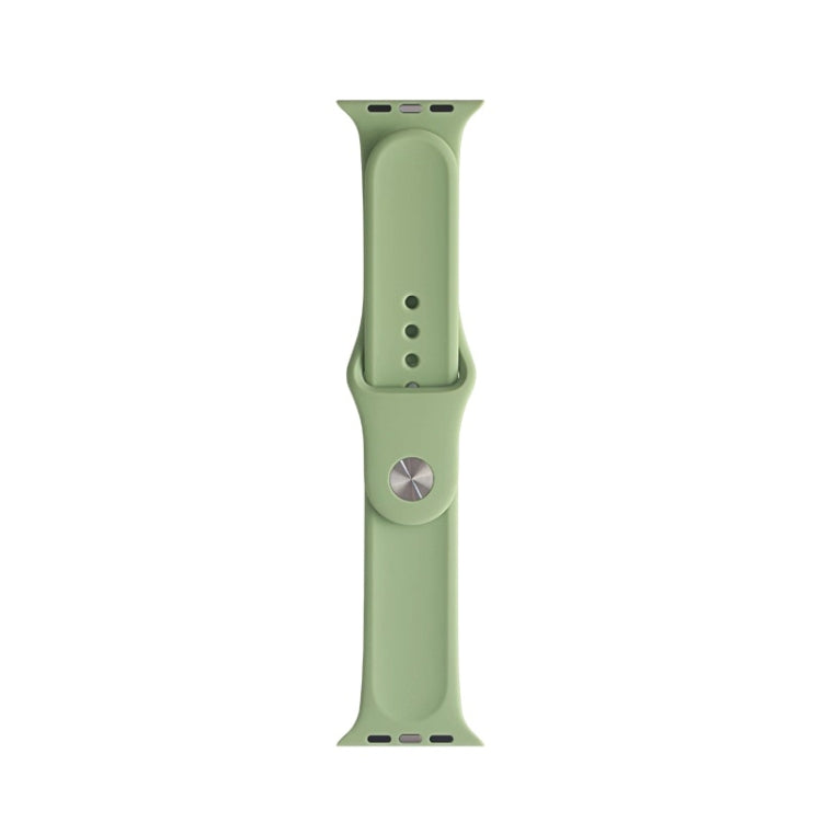 For Apple Watch Series 7 41mm / 6 & SE & 5 & 4 40mm / 3 & 2 & 1 38mm Mutural Liquid Silicone Watch Band(Mint Green)