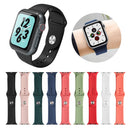 For Apple Watch Series 7 45mm / 6 & SE & 5 & 4 44mm / 3 & 2 & 1 42mm Mutural Liquid Silicone Watch Band(Blue)