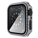 Diamond PC + Tempered Glass Watch Case For Apple Watch Series 3&2&1 38mm(Black)