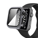 Diamond PC + Tempered Glass Watch Case For Apple Watch Series 3&2&1 38mm(Black)