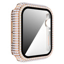 Diamond PC + Tempered Glass Watch Case For Apple Watch Series 3&2&1 38mm(Rose Gold)