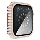 Diamond PC + Tempered Glass Watch Case For Apple Watch Series 3&2&1 38mm(Rose Gold)