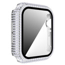Diamond PC + Tempered Glass Watch Case For Apple Watch Series 3&2&1 38mm(Silver)