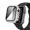 Diamond PC + Tempered Glass Watch Case For Apple Watch Series 3&2&1 38mm(Silver)