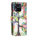 For Xiaomi Redmi 10C Colored Drawing Pattern Zipper Leather Phone Case(Big Tree)