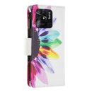 For Xiaomi Redmi 10C Colored Drawing Pattern Zipper Leather Phone Case(Sun Flower)