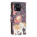 For Xiaomi Redmi 10C Colored Drawing Pattern Zipper Leather Phone Case(Flower Elephants)