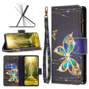 For Xiaomi Redmi 10C Colored Drawing Pattern Zipper Leather Phone Case(Big Butterfly)
