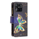 For Xiaomi Redmi 10C Colored Drawing Pattern Zipper Leather Phone Case(Big Butterfly)