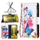 For Xiaomi Redmi 10C Colored Drawing Pattern Zipper Leather Phone Case(Two Butterflies)