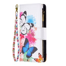 For Xiaomi Redmi 10C Colored Drawing Pattern Zipper Leather Phone Case(Two Butterflies)