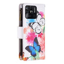 For Xiaomi Redmi 10C Colored Drawing Pattern Zipper Leather Phone Case(Two Butterflies)
