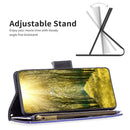 For Xiaomi Redmi 10C Colored Drawing Pattern Zipper Leather Phone Case(Purple Butterfly)
