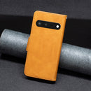For Google Pixel 7 5G Lambskin Texture Pure Color Leather Phone Case(Yellow)