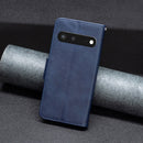 For Google Pixel 7 5G Lambskin Texture Pure Color Leather Phone Case(Blue)