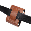 Universal Folding Mobile Phone Waist-mounted Leather Case(Brown)