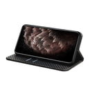For Samsung Galaxy A13 5G Carbon Fiber Texture Flip Holder Leather Phone Case(Black)