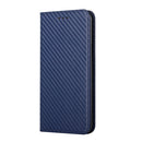 For Samsung Galaxy A13 5G Carbon Fiber Texture Flip Holder Leather Phone Case(Blue)