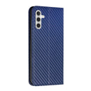 For Samsung Galaxy A13 5G Carbon Fiber Texture Flip Holder Leather Phone Case(Blue)