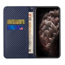 For Samsung Galaxy A13 5G Carbon Fiber Texture Flip Holder Leather Phone Case(Blue)