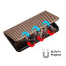 For Samsung Galaxy A13 5G Carbon Fiber Texture Flip Holder Leather Phone Case(Brown)