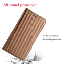 For Samsung Galaxy A13 5G Carbon Fiber Texture Flip Holder Leather Phone Case(Brown)
