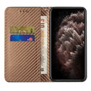 For Samsung Galaxy A13 5G Carbon Fiber Texture Flip Holder Leather Phone Case(Brown)