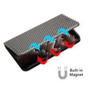 For Samsung Galaxy A13 5G Carbon Fiber Texture Flip Holder Leather Phone Case(Grey)