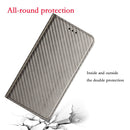 For Samsung Galaxy A13 5G Carbon Fiber Texture Flip Holder Leather Phone Case(Grey)