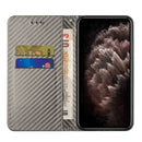 For Samsung Galaxy A13 5G Carbon Fiber Texture Flip Holder Leather Phone Case(Grey)