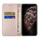 For Samsung Galaxy A13 5G Carbon Fiber Texture Flip Holder Leather Phone Case(Rose Gold)