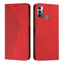 For Tecno Spark 7 Diamond Splicing Skin Feel Magnetic Leather Phone Case(Red)