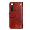 For Sony Xperia 10 IV Copper Buckle Nappa Texture Horizontal Flip Leather Phone Case(Brown)